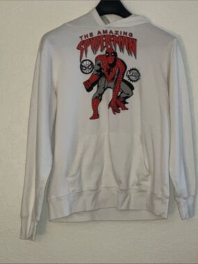 Marvel White Hoodie with Red & Black Spider-Man Graphic